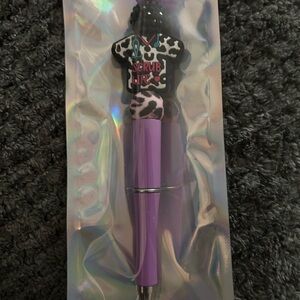 Purple Scrub Life Pen with Leopard Accent